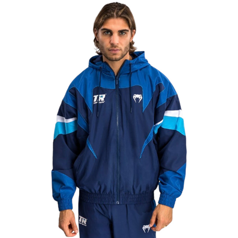 X Top Rank Original Kapuzen-Trainingsanzug Jacke Marineblau